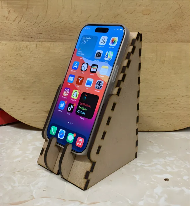 Wood iPhone stand