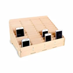 Wooden 48 Grid Storage Box for Mobile Phones