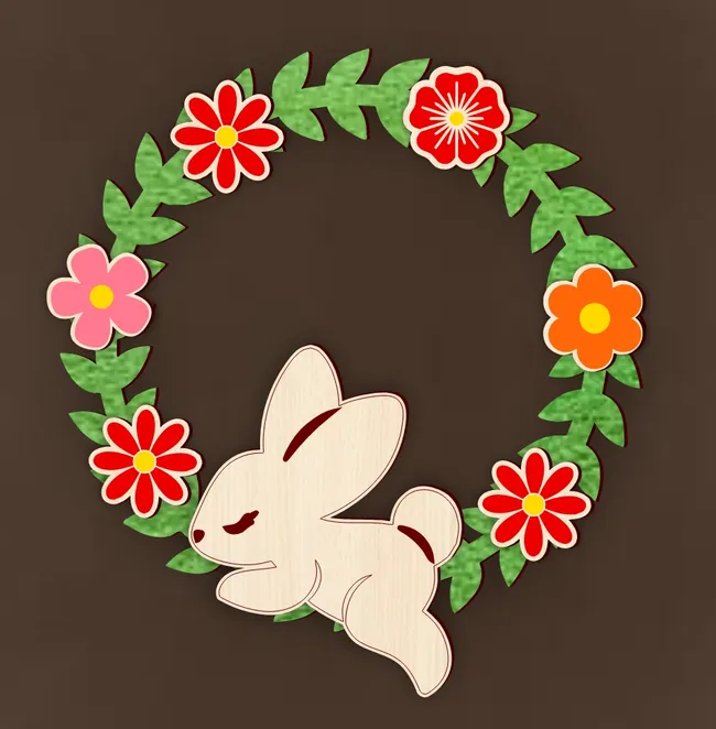 Wooden Easter wreath