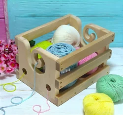 Wooden Yarn Storage Box