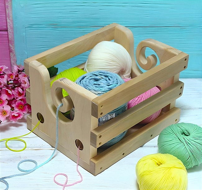 Wooden Yarn Storage Box