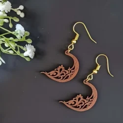 Wooden c shape wooden earring design wood jewelry template