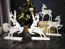 Wooden christmas deer decorations