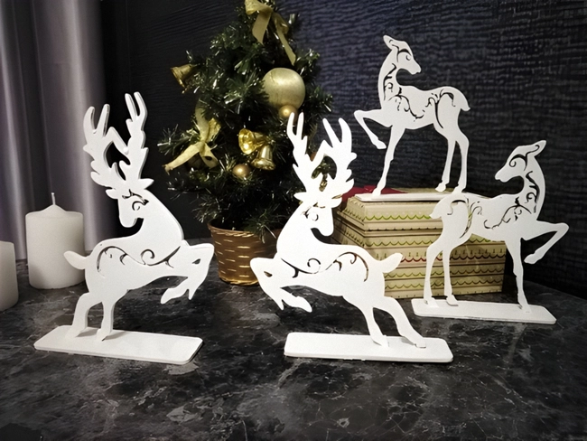 Wooden christmas deer decorations