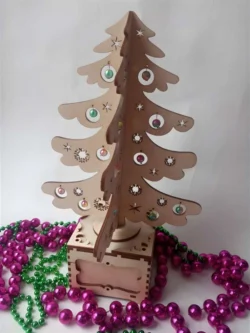 Wooden christmas tree surprise box cnc