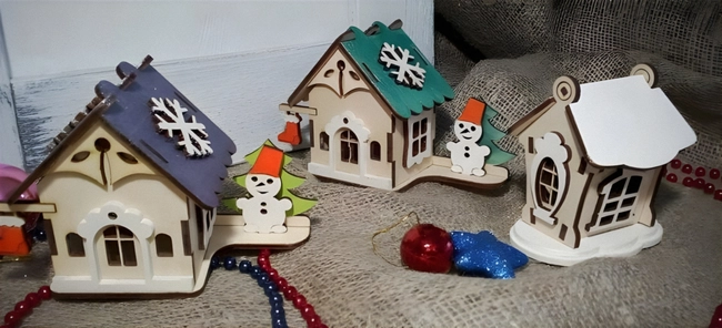 Wooden christmas village