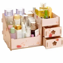 Wooden cosmetic box makeup organizer box