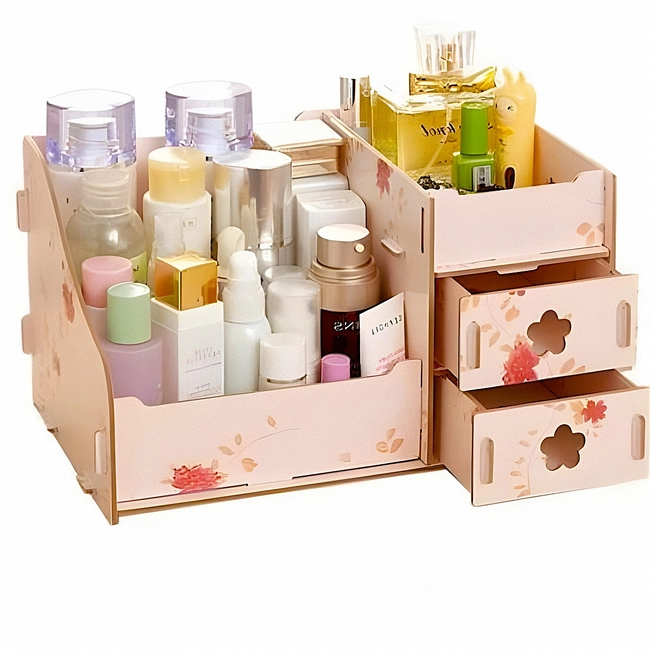 Wooden cosmetic box makeup organizer box