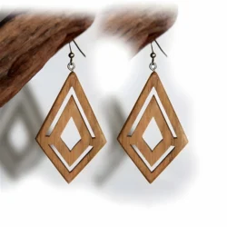 Wooden earring design women jewelry template