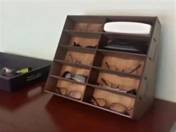 Wooden glasses display rack