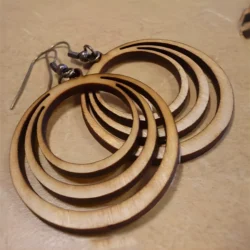 Wooden round earring design