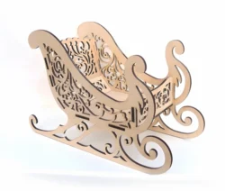 Wooden santa sleigh christmas decorations