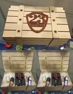 Wooden treasure box for 23 february