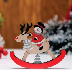 Santa claus riding rocking reindeer ornament