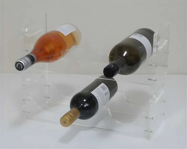 Acrylic stackable wine display rack