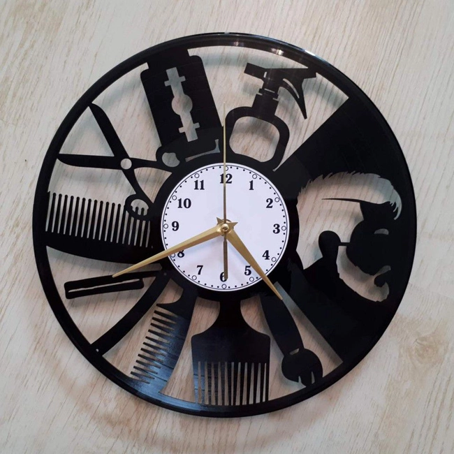 Barber shop logo wall clock