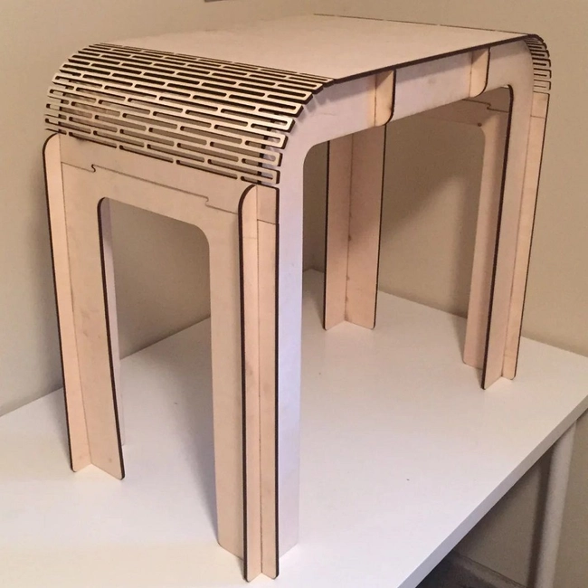 Bedside table with living hinge