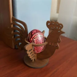 Chicken figurine easter egg display stand