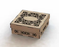 Decorative wooden gift box with floral pattern