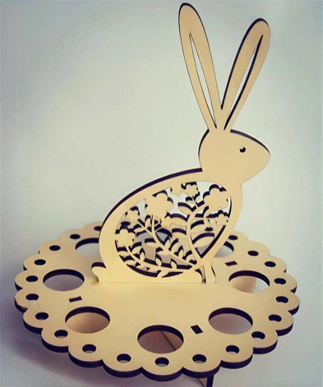 Easter rabbit egg holder tray