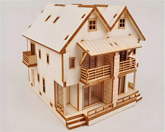 Fantasy villa duplex dollhouse 3d wooden puzzle