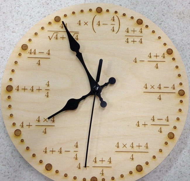 Math lover wooden wall clock