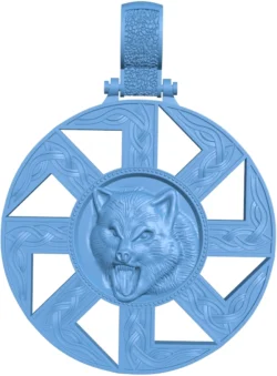 Pendant amulet with a wolf