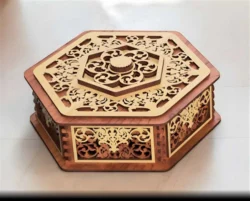 Six sided wooden box