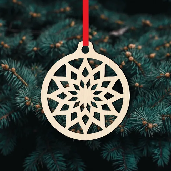 Snowflake Ball Christmas C0000001 file cdr and dxf pdf free vector download for Laser cut