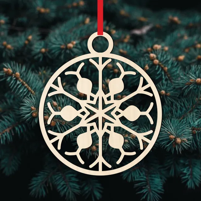 Snowflake Ball Christmas C0000002 file cdr and dxf pdf free vector download for Laser cut