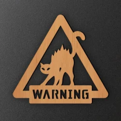 Spooky Cat Warning Sign