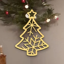 Star Christmas Tree With Snowflake Ornament