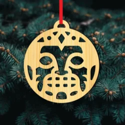 Tribal Face Christmas Ornament