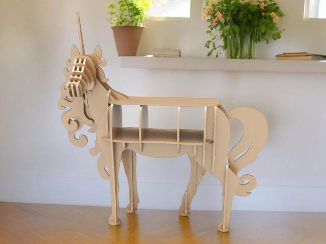 Unicorn bookshelf animal shape consol