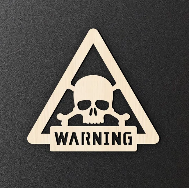 Warning Sign With Skull And Crossbones