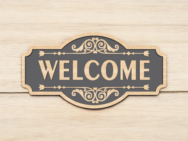 Welcome sign door