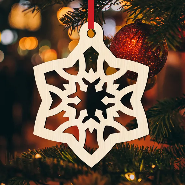 Wood Snowflake Christmas Ornament