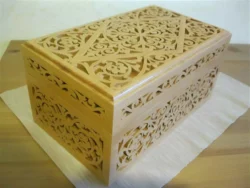 Wood carved jewelry box