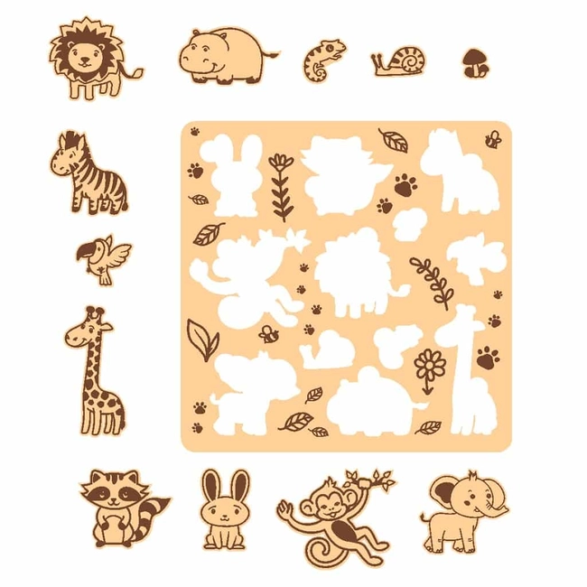 Wooden animal puzzle board for kids