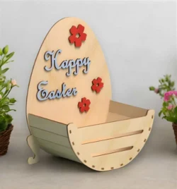 Wooden easter egg tray