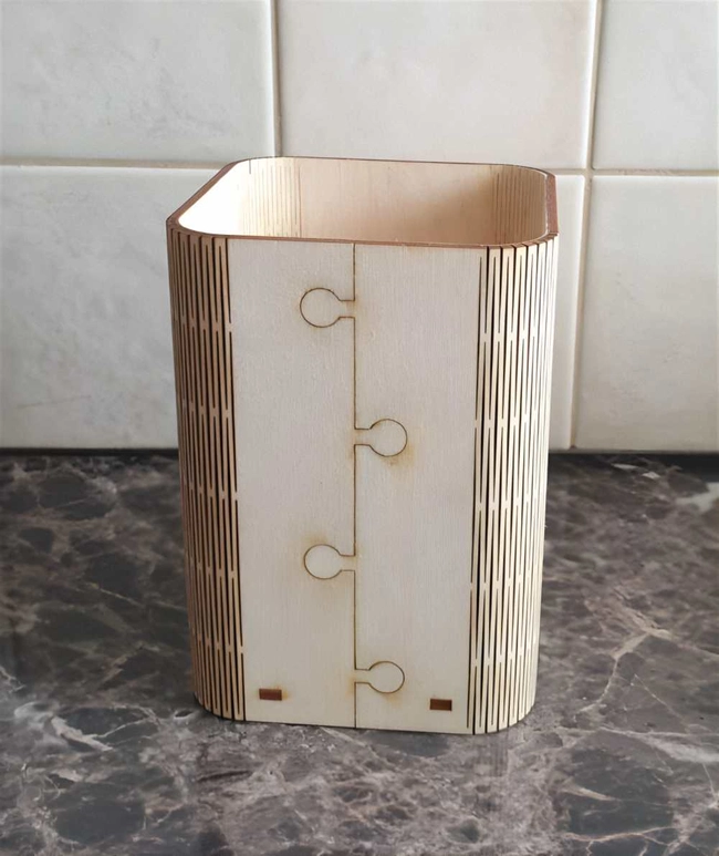 Wooden utensil holder